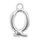 DQ metalen letter bedel Q Antiek zilver